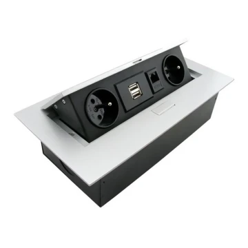 Presa da incasso 2x230V/2xUSB/1xRJ45