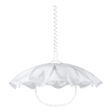 Prezent 45052 - Lampadario regolabile LYRA GLASS 1xE27/60W bianco