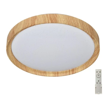 Prezent 71330 - Plafoniera LED dimmerabile WOODEN LED/33W/230V 3000-6500K + telecomando