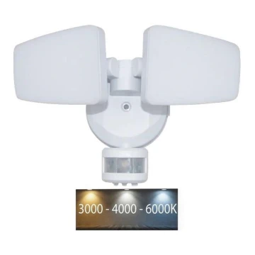 Proiettore da esterno a LED con sensore LED/24W/230V 3000/4000/6000K IP54 bianco