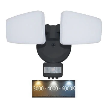 Proiettore da esterno a LED con sensore LED/24W/230V 3000/4000/6000K IP54 nero