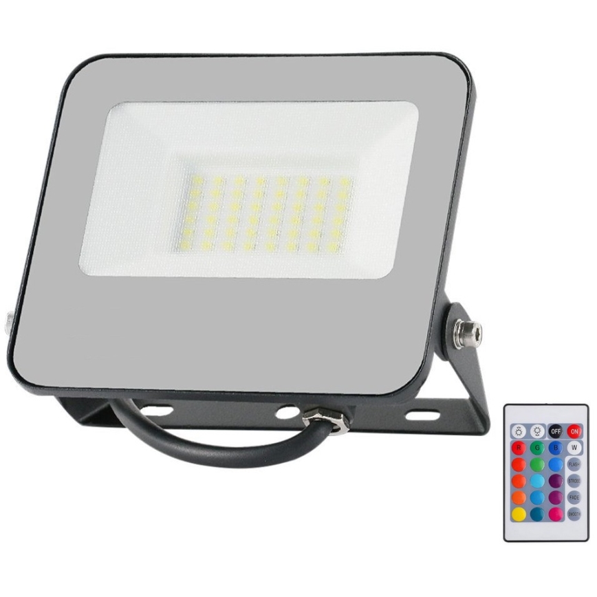 Proiettore LED RGBW dimmerabile LED/30W/230V IP65 grigio + Telecomando