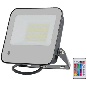 Proiettore LED RGBW dimmerabile LED/50W/230V IP65 grigio + telecomando