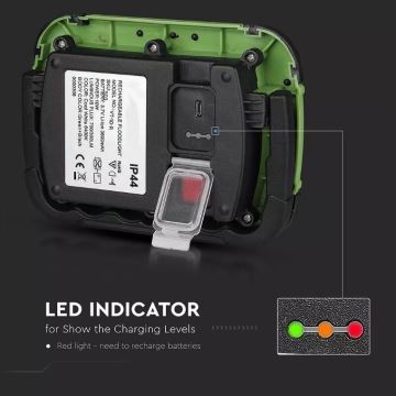 Proiettore LED ricaricabile SAMSUNG CHIP LED/10W/3,7V IP44 6400K verde