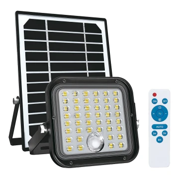 Proiettore solare da esterno con sensore LED/10W/3,7V 4000K IP65 + telecomando