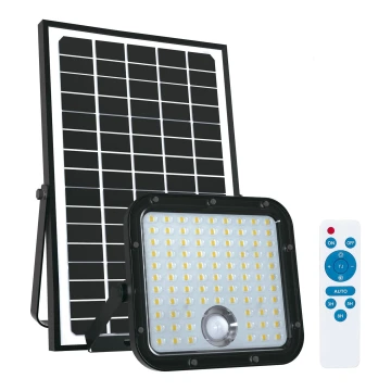 Proiettore solare da esterno con sensore LED/30W/6,4V 4000K IP65 + telecomando