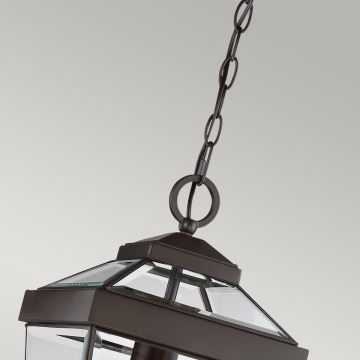 Quoizel - Lampadario da esterno a sospensione con catena RAVINE 1xE27/60W/230V IP23 marrone