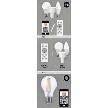 Rabalux - Lampadina LED RGB Dimmerabile C37 E14/5W/230V Wi-Fi 3000-6500K