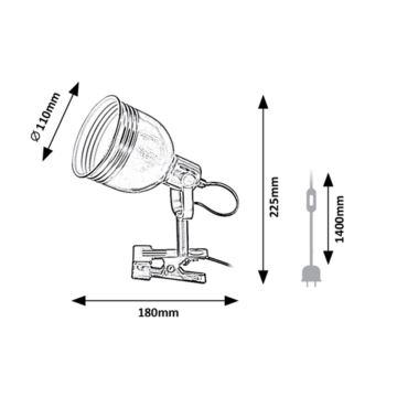 Rabalux - Faretto con clip 1xE14/25W/230V beige