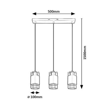 Rabalux - Lampadario su corda 3xE27/40W/230V