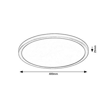 Rabalux - Plafoniera LED LED/36W/230V 3000/4000/6000K diametro 40 cm nero