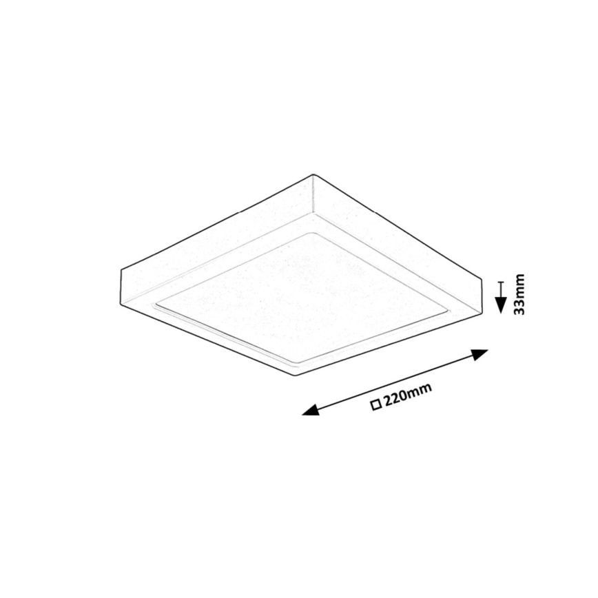 Rabalux - Plafoniera LED LED/24W/230V 3000K 22x22 cm nero