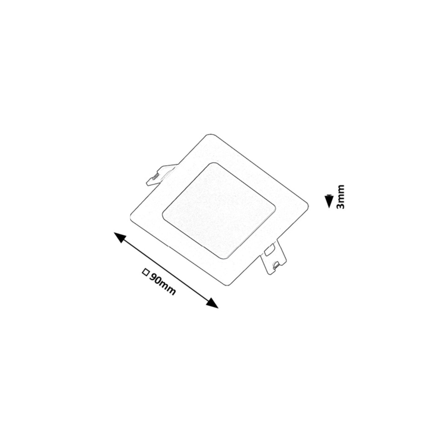 Rabalux - Lampada LED da incasso LED/3W/230V 9x9 cm nero