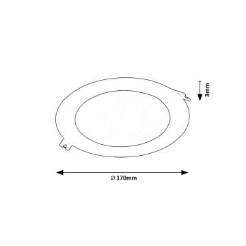 Rabalux - Lampada LED da incasso LED/12W/230V diametro 17 cm nero