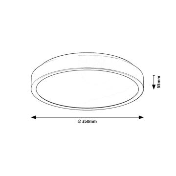 Rabalux - Plafoniera LED da bagno LED/36W/230V IP44 4000K diametro 35 cm nero