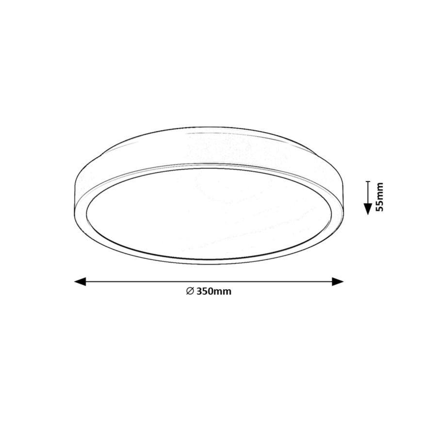 Rabalux - Plafoniera LED da bagno LED/36W/230V IP44 4000K diametro 35 cm nero