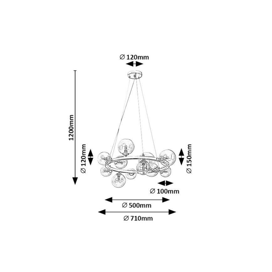 Rabalux - Lampadario a sospensione con filo 11xG9/28W/230V