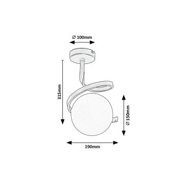 Rabalux - Lampadario a plafone 1xE27/20W/230V