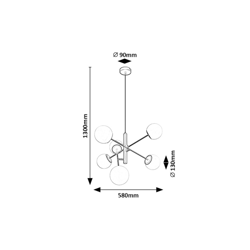 Rabalux - Lampadario a sospensione con filo 6xE14/20W/230V