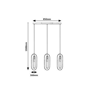 Rabalux - Lampadario a sospensione con filo 3xE27/40W/230V