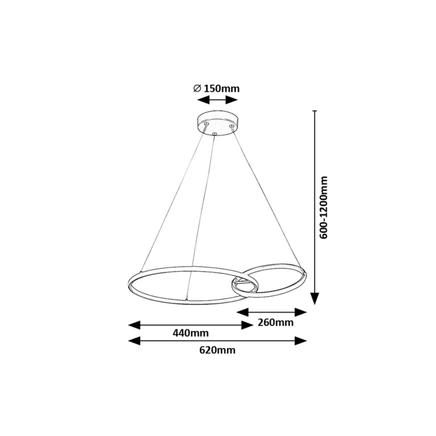 Rabalux - Lampadario LED a sospensione con filo LED/36W/230V nero/oro