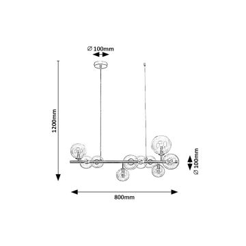 Rabalux - Lampadario a sospensione con filo 10xG9/28W/230V