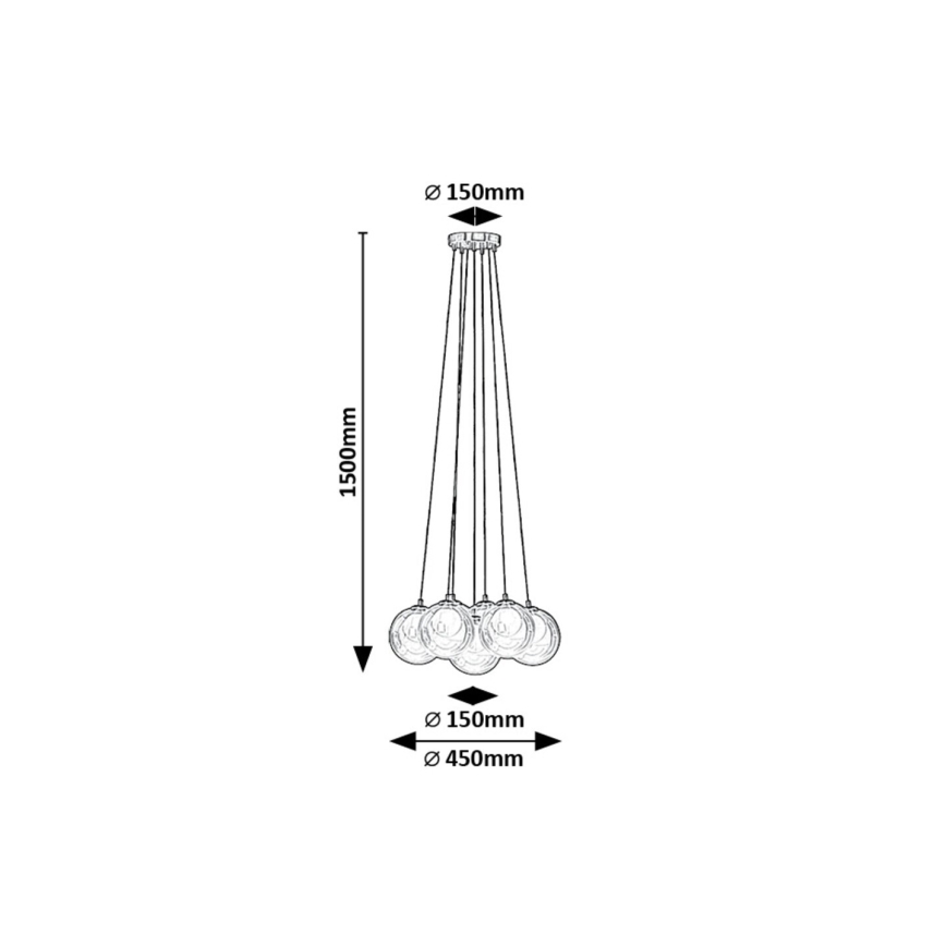 Rabalux - Lampadario a sospensione con filo 7xG9/25W/230V