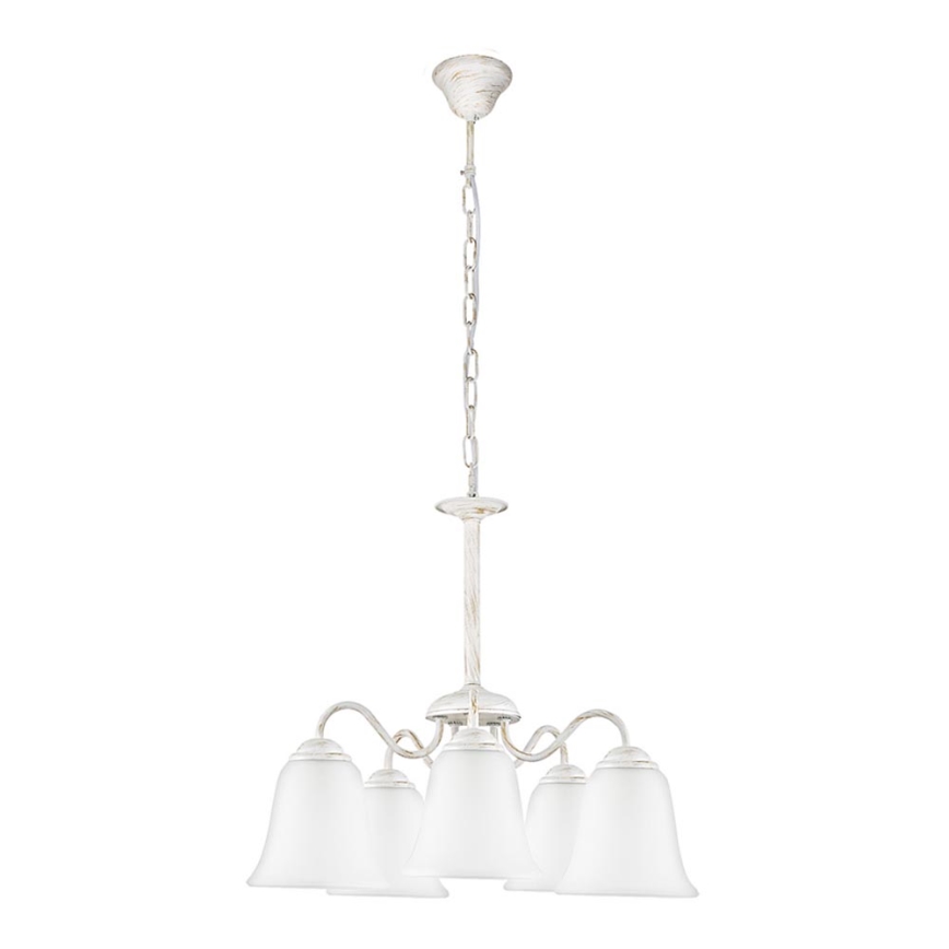 Rabalux 7261 - Lampadario FABIOLA E27/40W/230V bianco