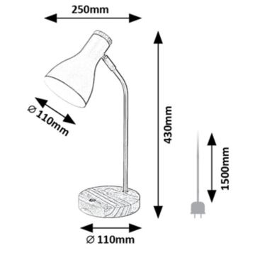 Rabalux - Lampada da tavolo 1xE14/25W/230V albero di caucciù