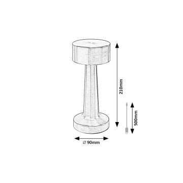 Rabalux - LED Ricaricabile touch lampada da tavolo LED/2,7W/5V 1200mAh 3000/4000/6000K oro