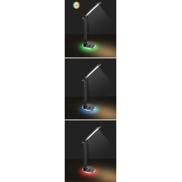 Rabalux - LED RGB Lampada da tavolo touch dimmerabile LED/6W/230V 3000/4000/5000K nero