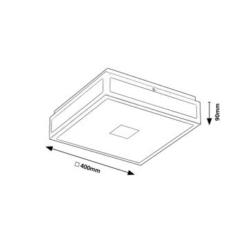 Rabalux - Plafoniera LED da bagno LED/24W/230V IP44 4000K 40x40 cm nero