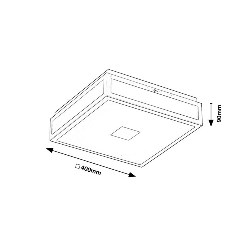 Rabalux - Plafoniera LED da bagno LED/24W/230V IP44 4000K 40x40 cm nero