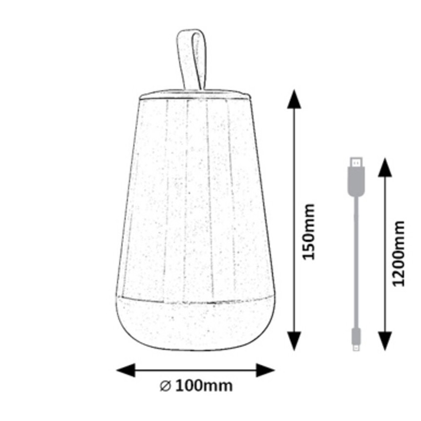 Rabalux - LED RGB Lampada da tavolo ricaricabile dimmerabile LED/2W/5V 3000K 1800 mAh