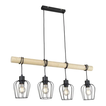 Rabalux - Lampadario a sospensione con filo 4xE27/40W/230V albero di caucciù