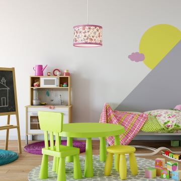 Rabalux - Lampadario a sospensione per bambini 1xE27/40W/230V rosa