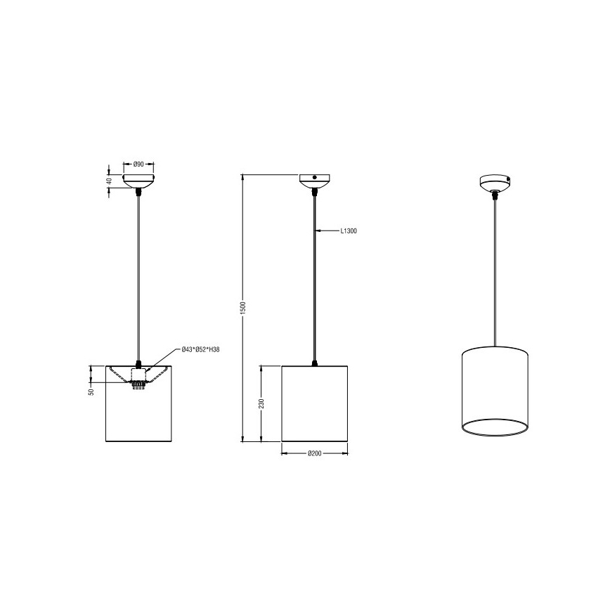 Reality - Lampadario a sospensione con filo CITY 1xE27/60W/230V cromo lucido