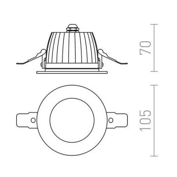 RED - Design Rendl-R10565- Lampada da incasso a LED per bagno AMIGA 8W/230V IP65