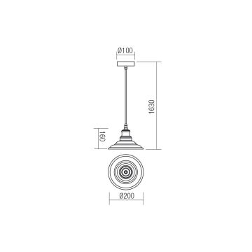 Redo 01-1292 - Lampadario a sospensione con filo SPINNER 1xE27/42W/230V