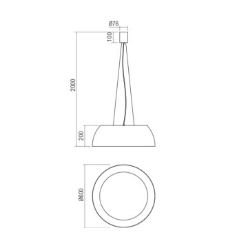 Redo 01-1732 - Lampadario LED a sospensione con filo BLAIR LED/55W/230V 3000K bianco