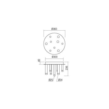 Redo 01-2042 - Plafoniera LED MADISON 9xLED/4W/230V cromo lucido/nero/rame