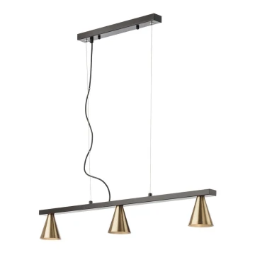 Redo 01-2218 - Lampadario a sospensione con filo ZUMA 3xGU10/15W/230V nero/oro