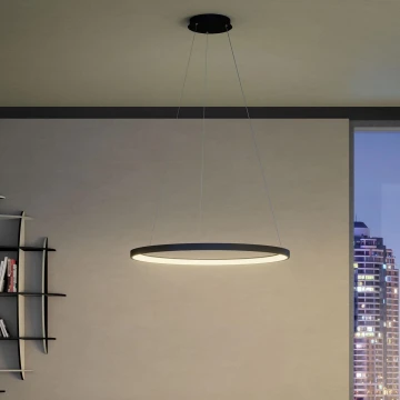 Redo 01-2677 - Lampadario a sospensione con filo LED dimmerabile ICONIC LED/60W/230V diametro 78 cm nero