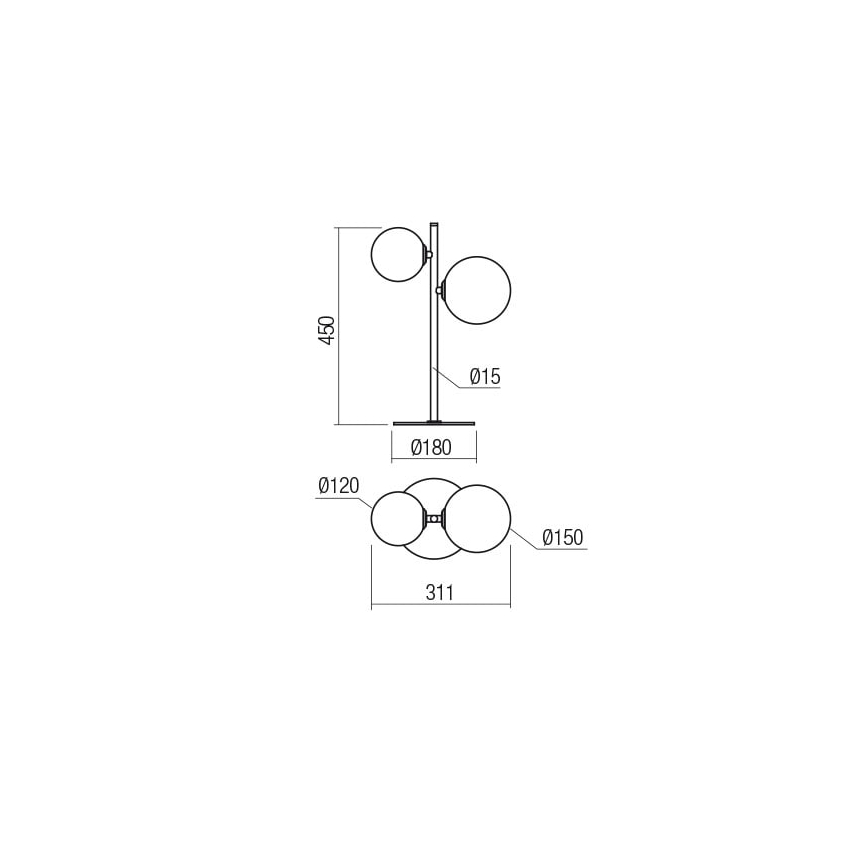 Redo 01-2784 - Lampada da tavolo ROY 2xG9/10W/230V