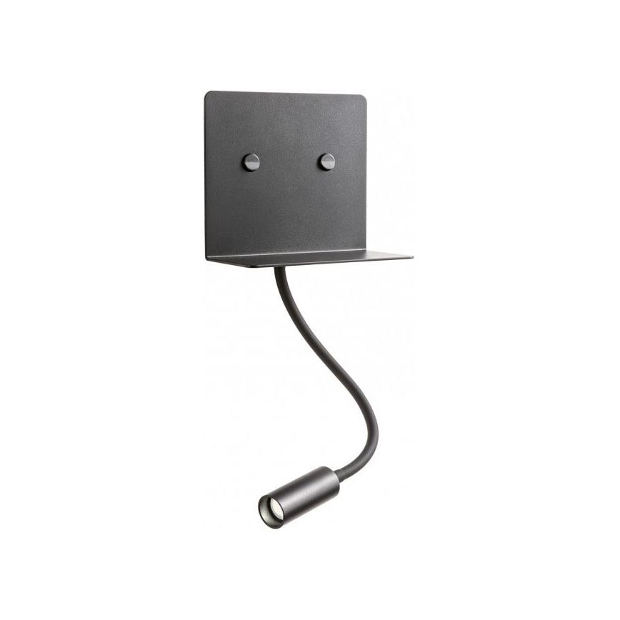 Redo 01-3211 - Applique a LED con un flexible piccolo lampada MOKA LED/6W + LED/3W/230V USB CRI90 nero