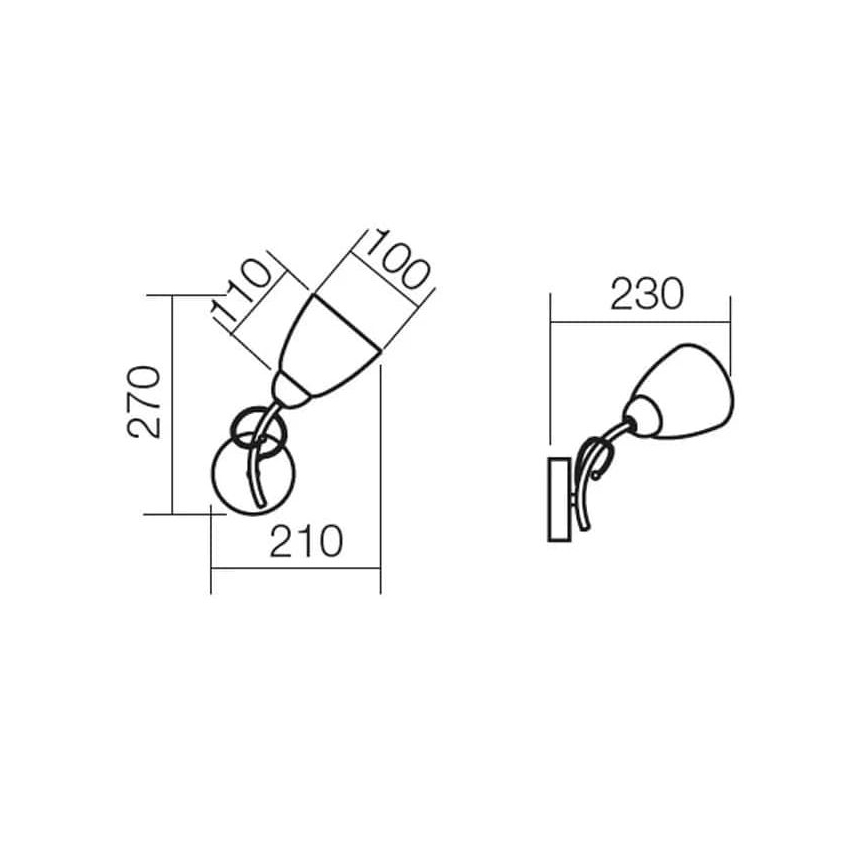 Redo 02-649 - Applique NOELLA 1xE14/28W/230V ottone