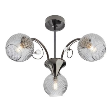 Redo 02-970 - Lampadario a sospensione con supporto rigido ASPERA 3xE14/28W/230V nero