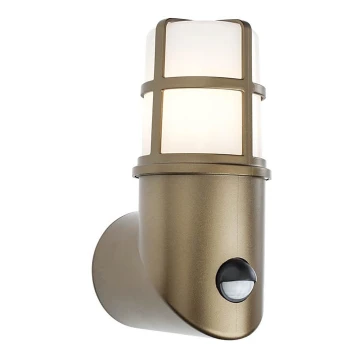 Redo 90199 - Lampada da esterno con sensore TRITON 1xE27/28W/230V IP54 ottone