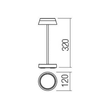 Redo 90310 - Lampada da tavolo LED dimmerabile con funzione Touch ILUNA LED/2,5W/5V 2700-3000K 3000 mAh IP65 blu