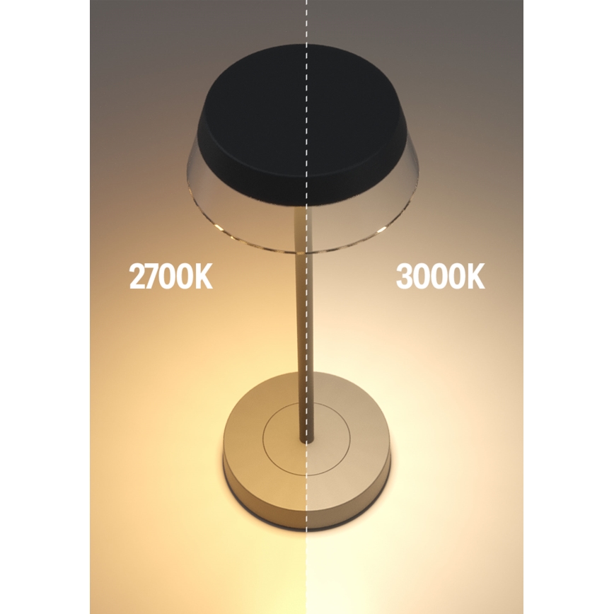 Redo 90312 - Lampada da tavolo LED dimmerabile con funzione Touch ILUNA LED/2,5W/5V 2700-3000K 3000 mAh IP65 nero
